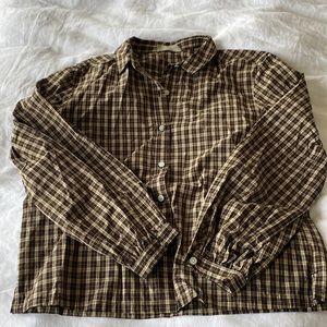 Brown plaid Everlane button up size 6